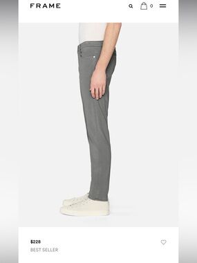 Frame Denim Men's Straight Slim Jeans in Gray